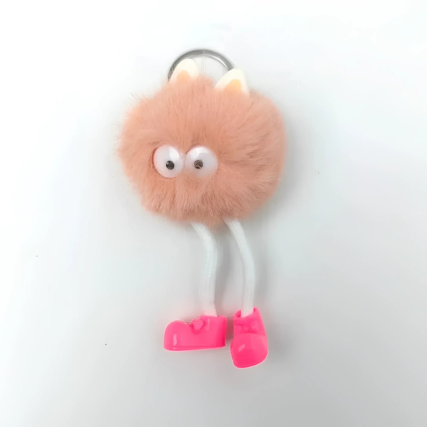 Charm per Borsa Pom Pom con Personaggio in Pelliccia Sintetica