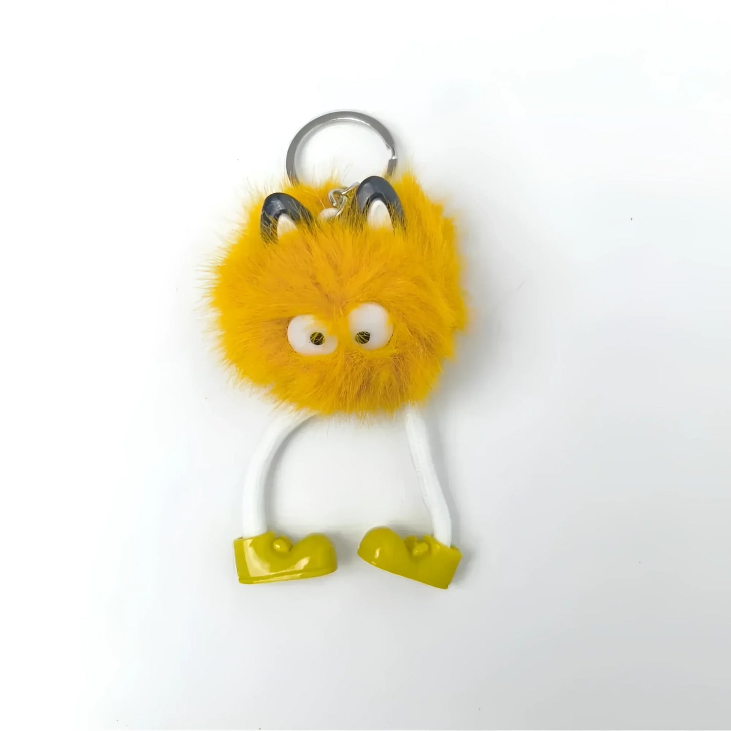Charm per Borsa Pom Pom con Personaggio in Pelliccia Sintetica