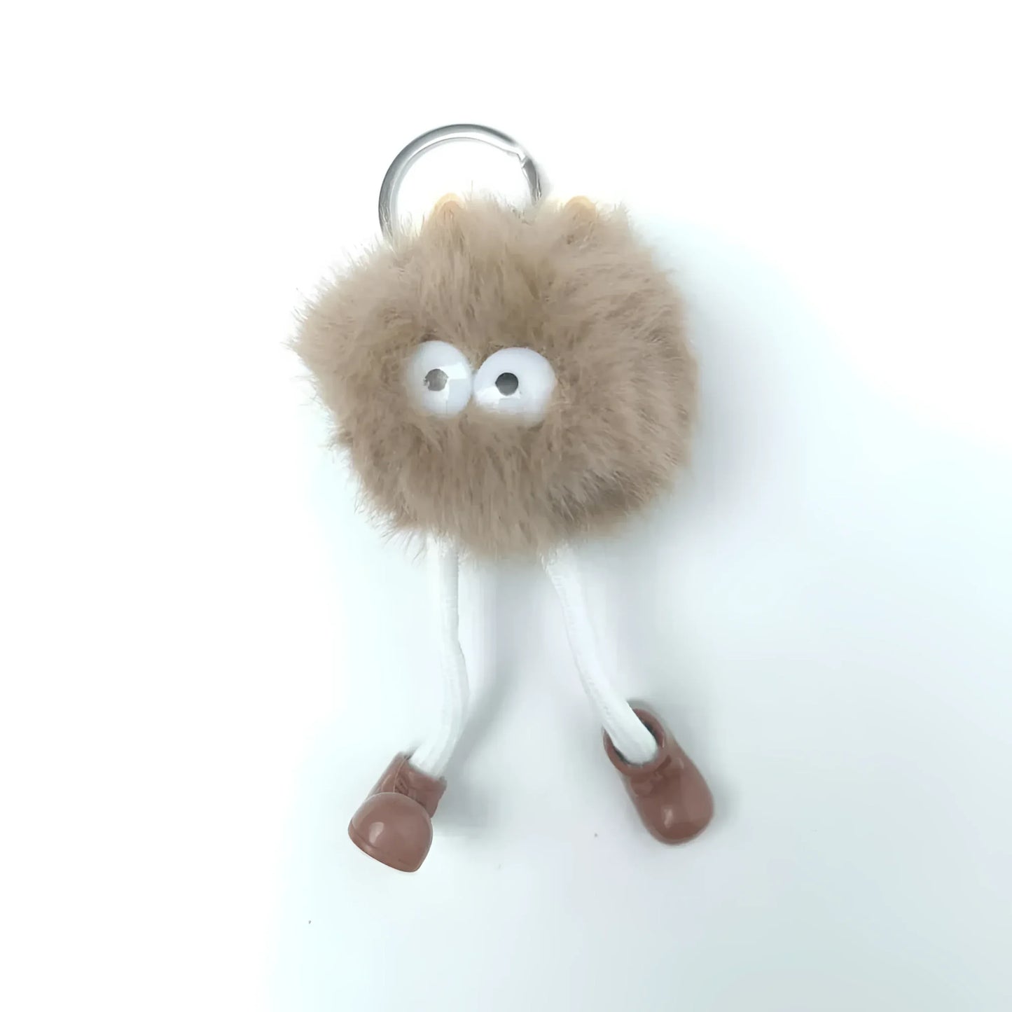 Charm per Borsa Pom Pom con Personaggio in Pelliccia Sintetica