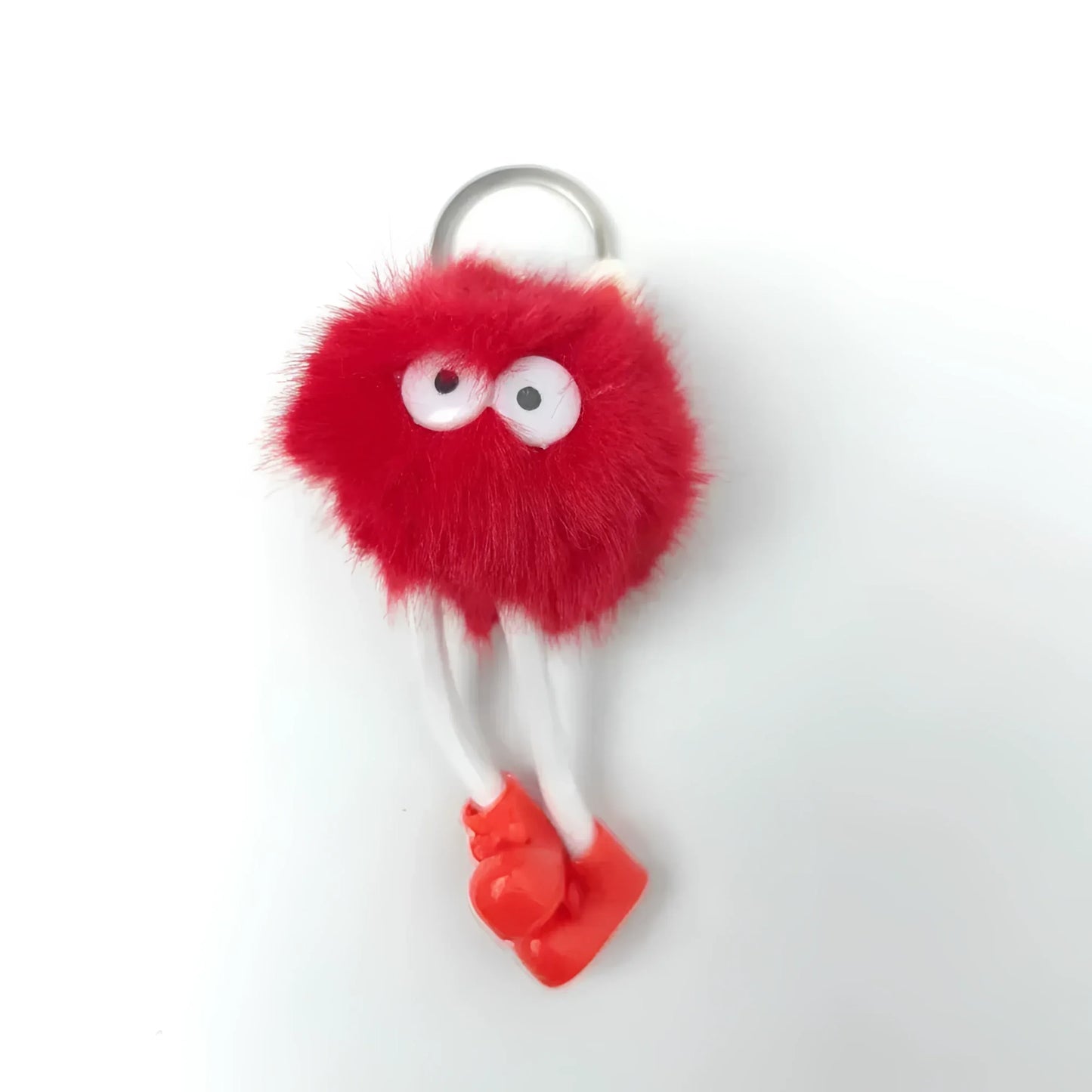 Charm per Borsa Pom Pom con Personaggio in Pelliccia Sintetica