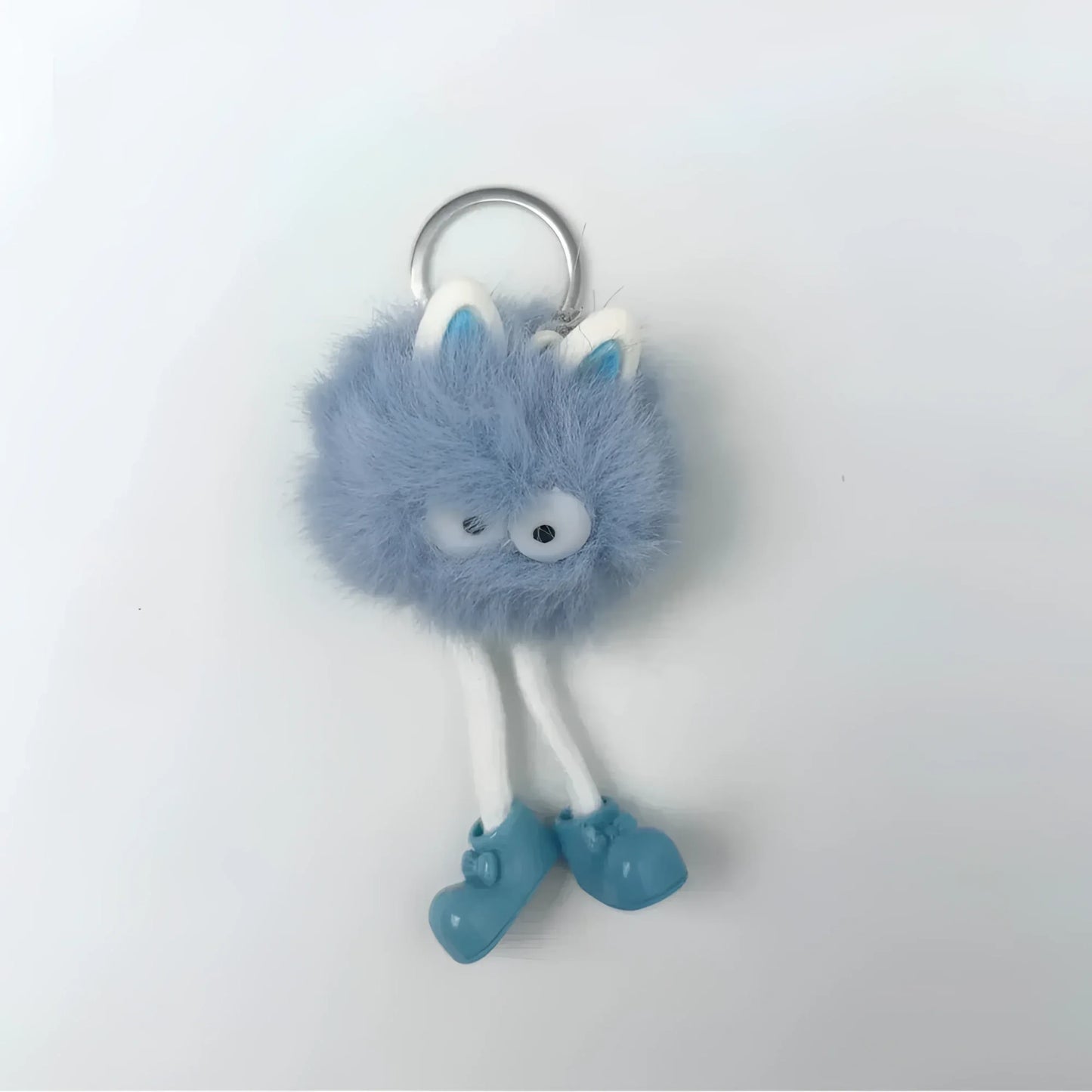 Charm per Borsa Pom Pom con Personaggio in Pelliccia Sintetica