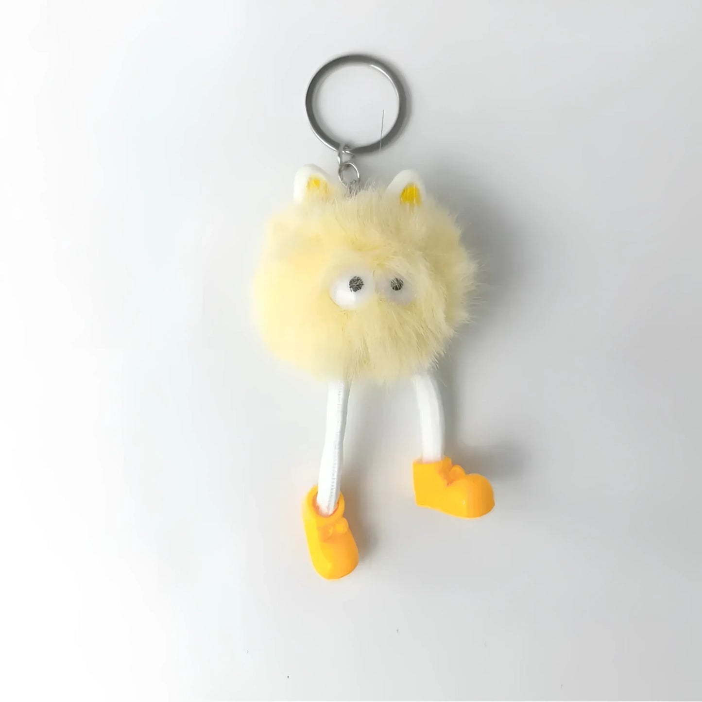 Charm per Borsa Pom Pom con Personaggio in Pelliccia Sintetica