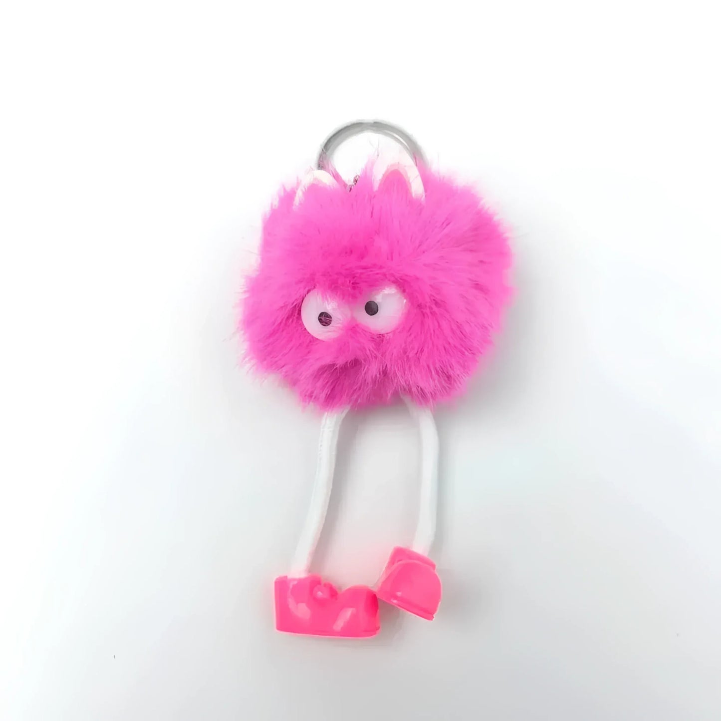 Charm per Borsa Pom Pom con Personaggio in Pelliccia Sintetica