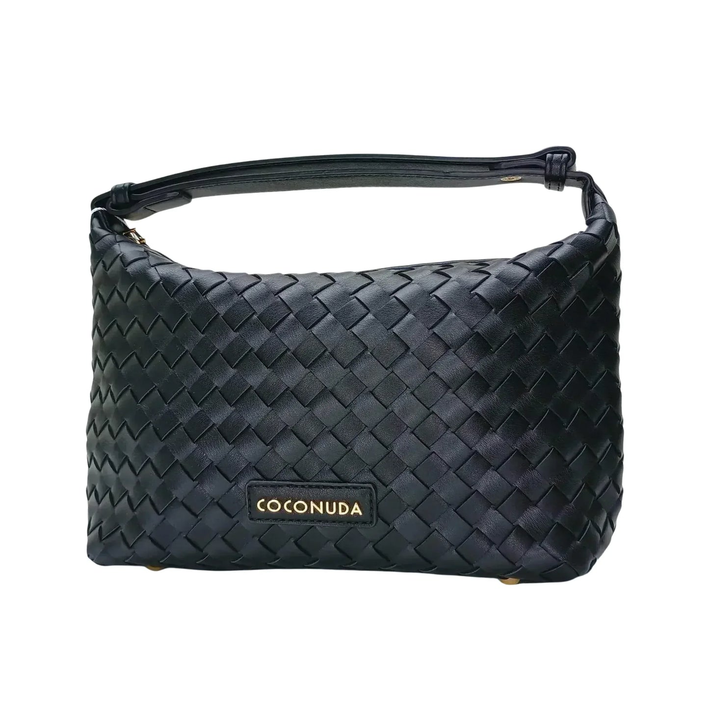 Woven Leather Handbag with Handle - MS-4957