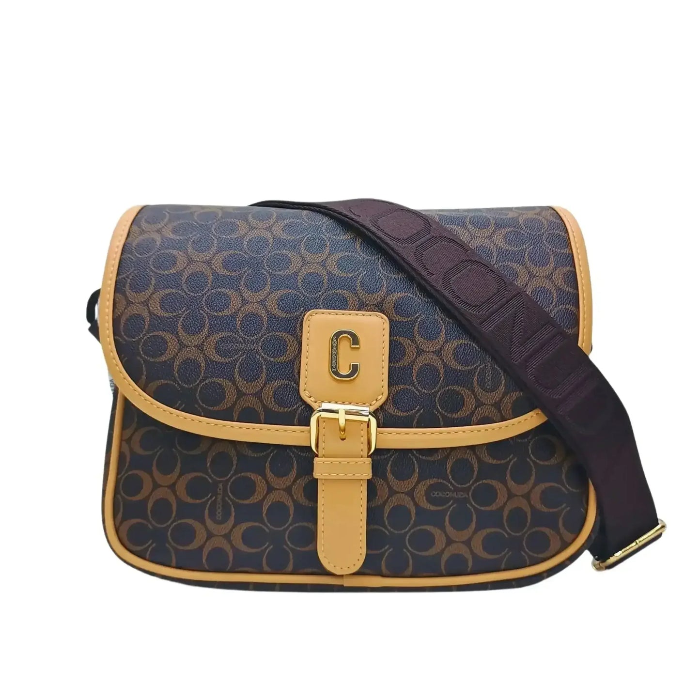 Brown Saddle Bag with removable shoulder strap - MS-4355