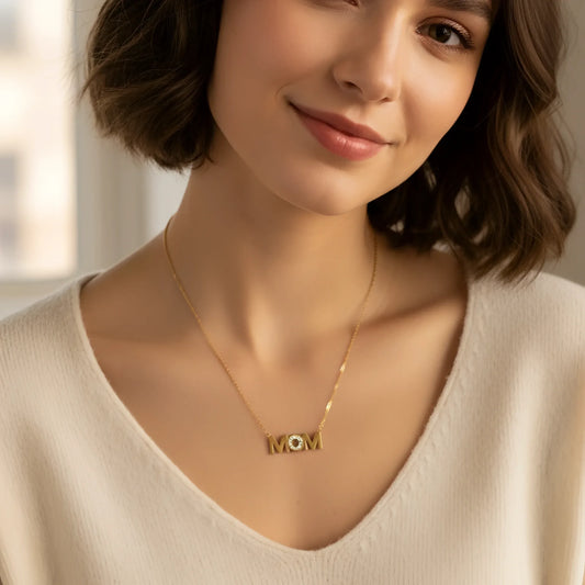 Collana Pendente MOM in Metallo Dorato