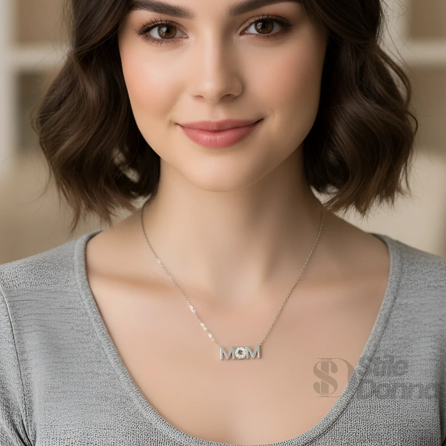 Collana Pendente MOM in Metallo Dorato
