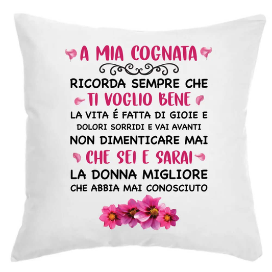 Cuscino A Mia Cognata Ti Voglio Bene