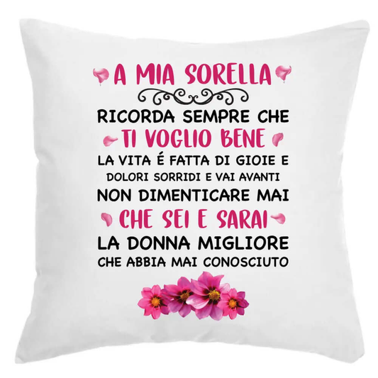 Cuscino A Mia Sorella Ti Voglio Bene