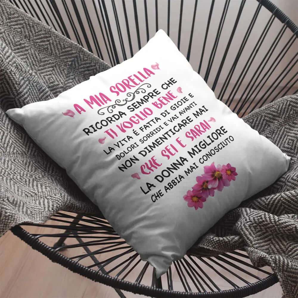 Cuscino A Mia Sorella Ti Voglio Bene