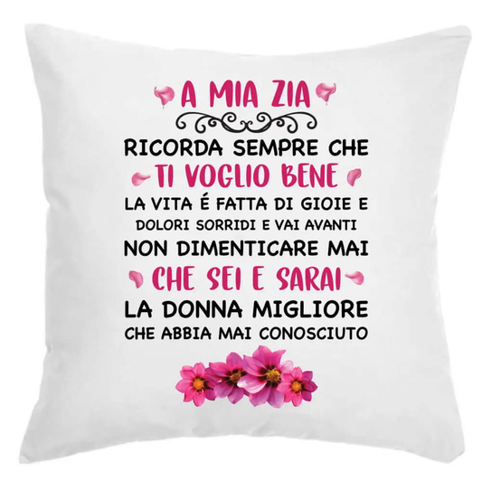 Cuscino A Mia Zia Ti Voglio Bene