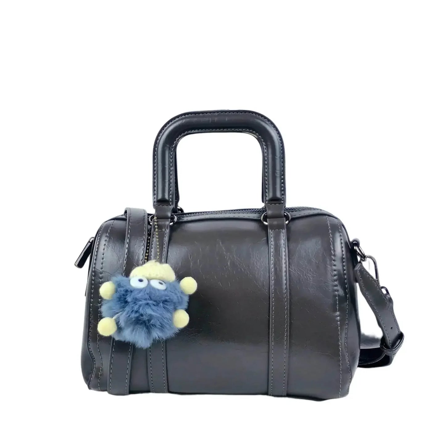 Dark Gray Faux Leather Handbag MS-1283