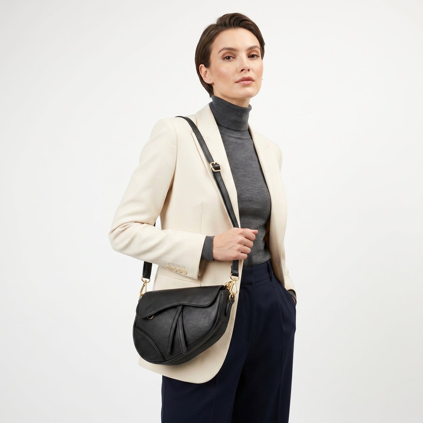 Eliza Borsa a Tracolla in Vera Pelle con Chiusura Sicura