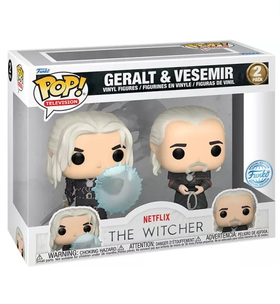 Funko Pop ! Television Netflix The Witcher Figures 2-Pack Geralt & Vesemir 9 cm