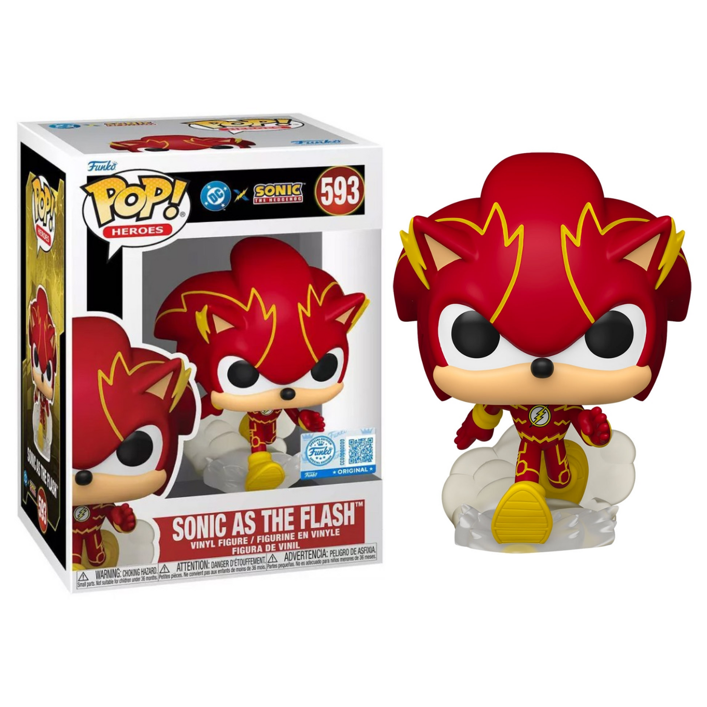 Funko Pop ! Heroes DC X Sonic the Hedgehog - (593) Sonic As Flash Figure 9cm
