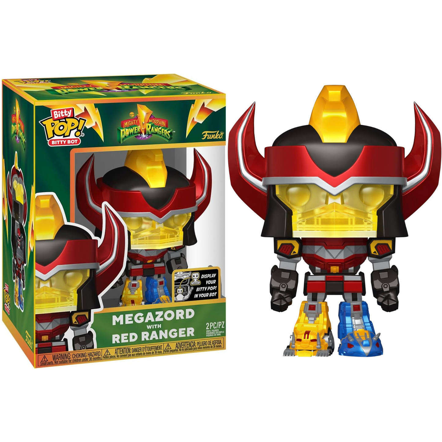 Funko Bitty Pop ! Bitty Bot - Power Rangers Mighty Morphin - Megazord With Red Ranger