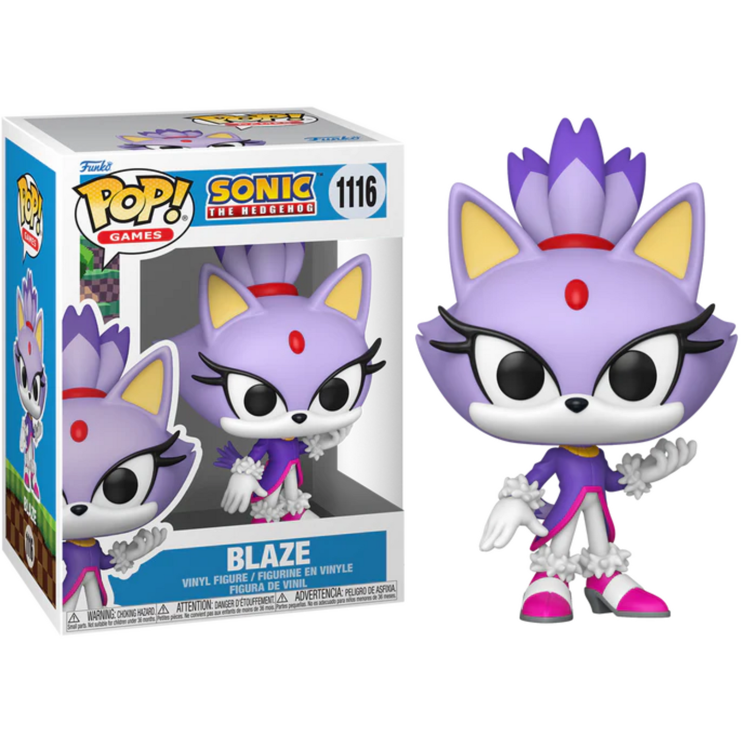 Funko Pop ! Games - Sonic (1116) Blaze Vinyl Figure 9cm Collezione Vinile Nuovo