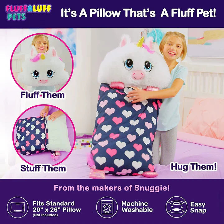 Fluffaluff Pets il Peluche Cuscino 2 in 1 che Ogni Bambino Amerà Giocattolo