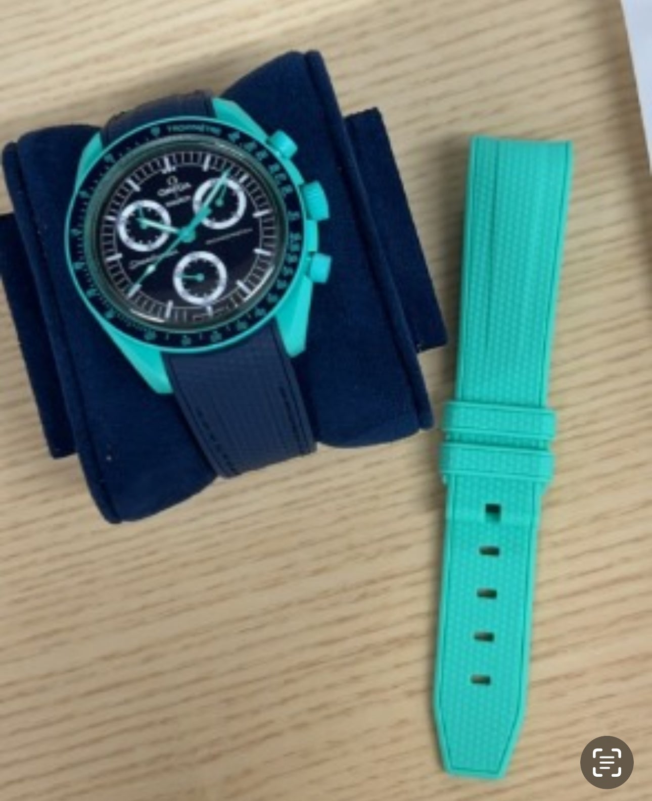 Cinturini silicone avvolgenti CARBON da 20mm per Omega x Swatch