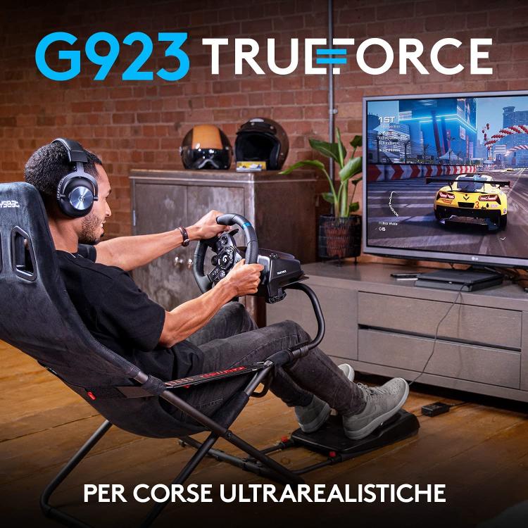 Logitech - G923 Trueforce Racing Wheel and Pedals with Dual Clutch for PS4/PC/PS5 Playstation