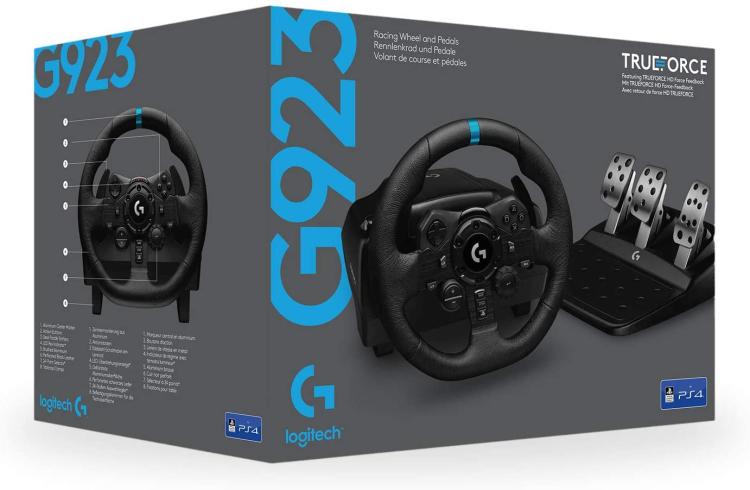 Logitech - G923 Trueforce Racing Wheel and Pedals with Dual Clutch for PS4/PC/PS5 Playstation