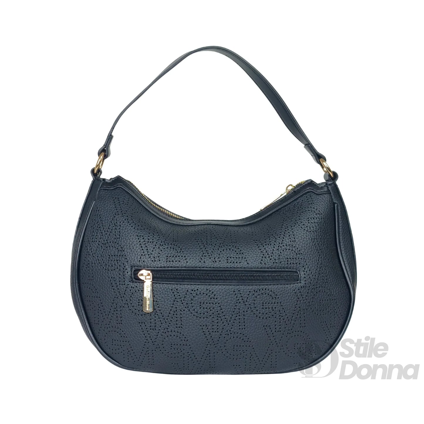 Gianmarco Venturi Borsa Hobo in Ecopelle con Finiture Dorate