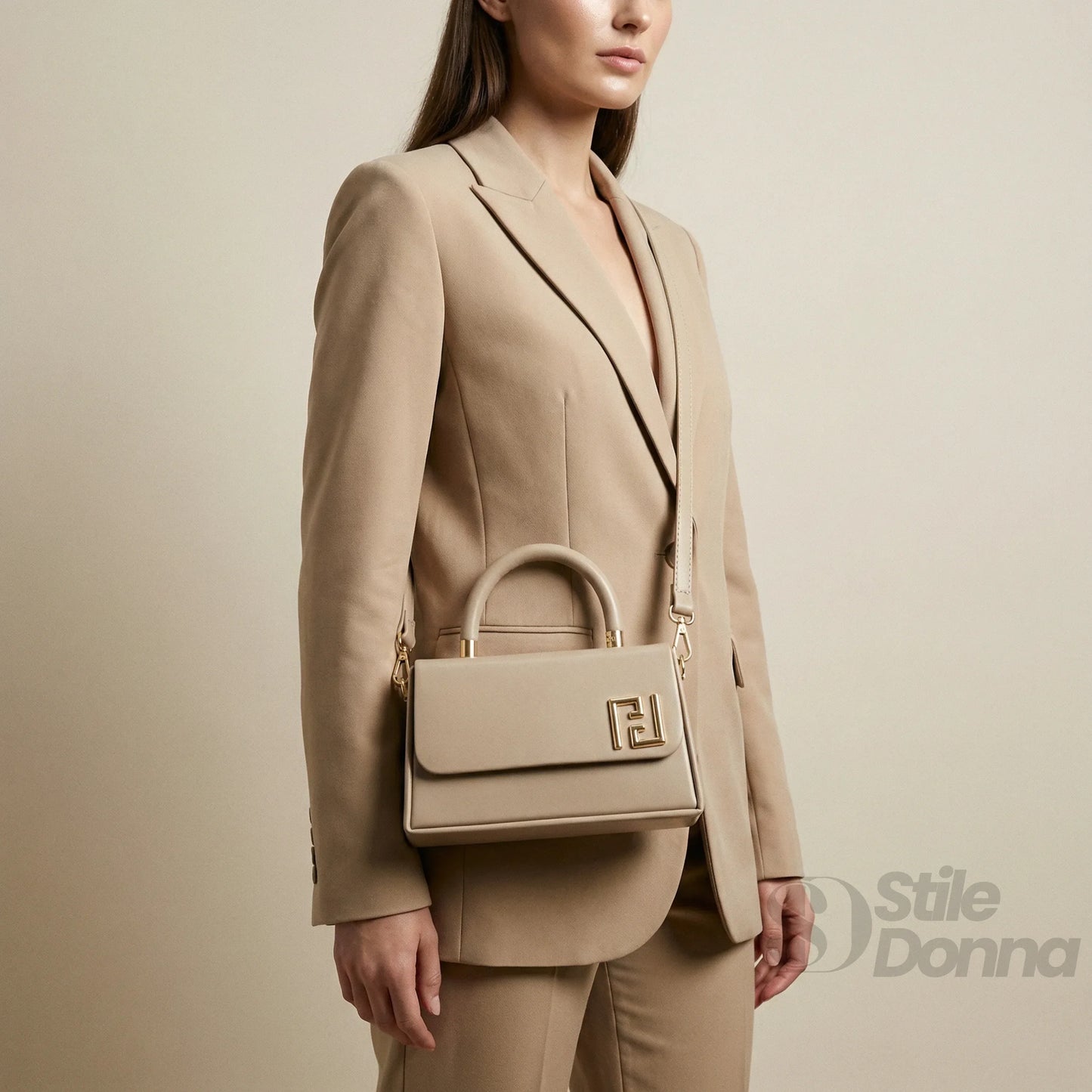 Herisson Firenze Mini Satchel con Top Handle in Ecopelle e Hardware Oro