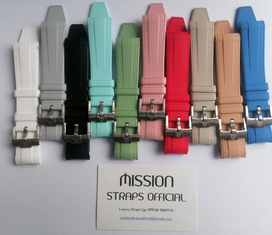 Cinturini silicone avvolgenti CARBON da 20mm per Omega x Swatch