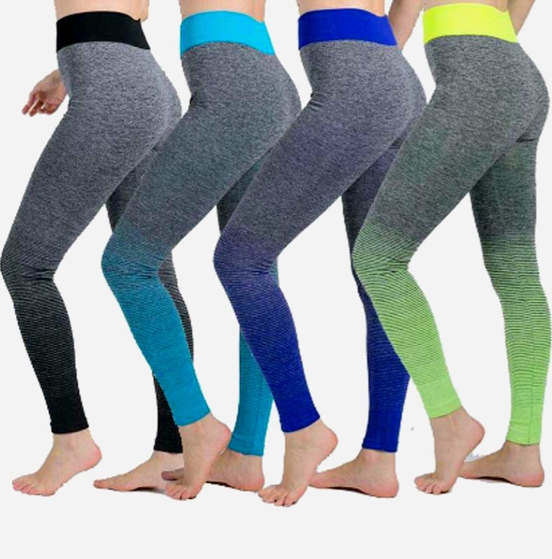 Pantaloni da yoga elastici a vita alta da donna