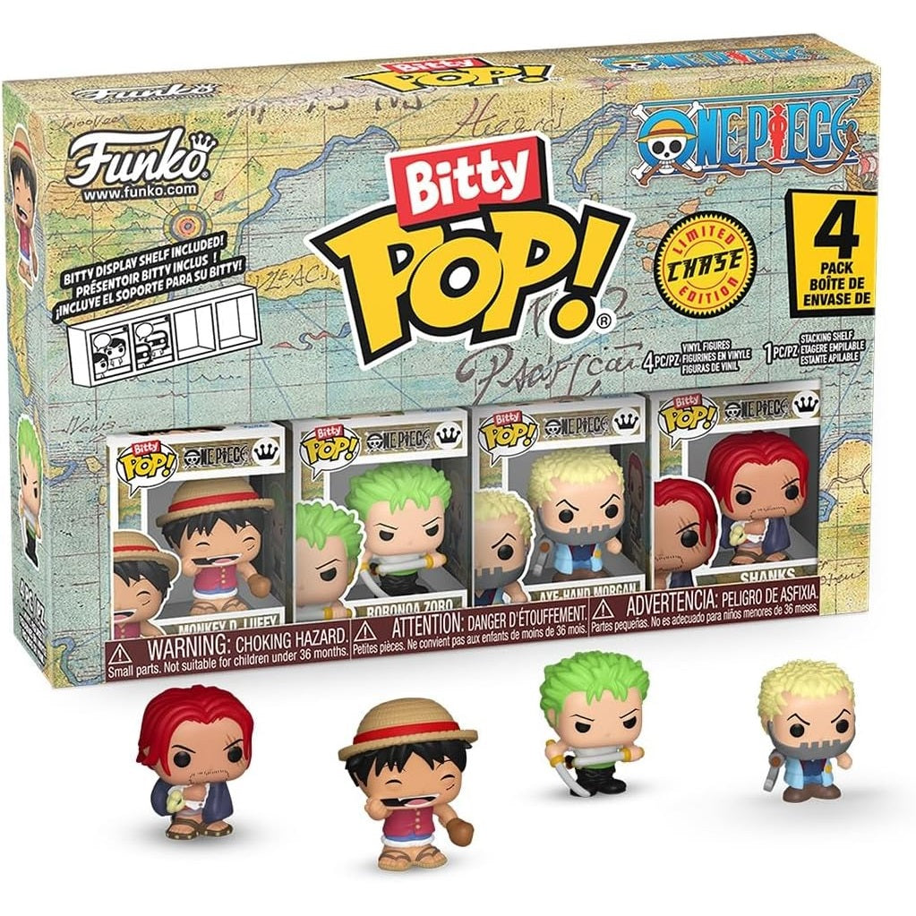 Funko Bitty Pop One Piece - Monkey D. Luffy/R.Zoro/Axe-Hand Morgan/Mystery Chase