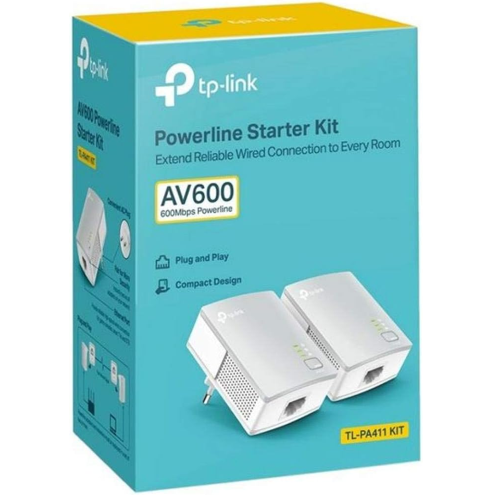 TP-Link TL-PA4010 Kit Powerline AV600 Mbps Wired PC PS4 Sky Decoder Ethernet