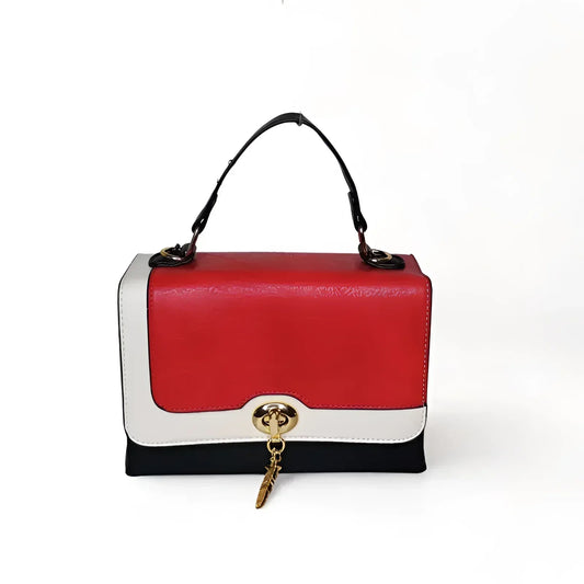 Leather Handbag with Removable Shoulder Strap - MS-7955