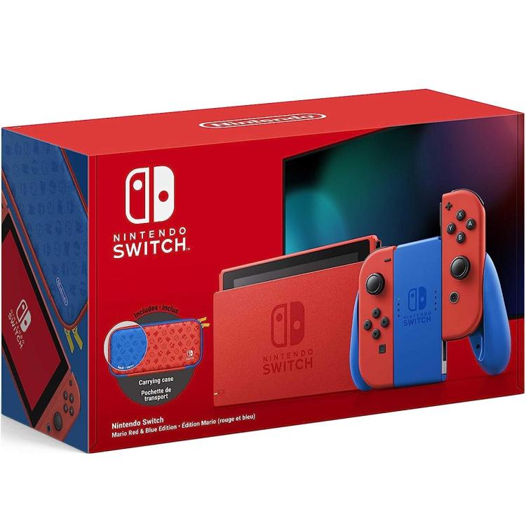 Nintendo Switch Console 1.1 Mario Red & Blue Special Edition + Custodia Pochette