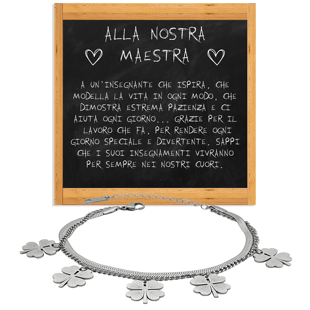 Bracciale Quadrifoglio - Alla nostra Maestra