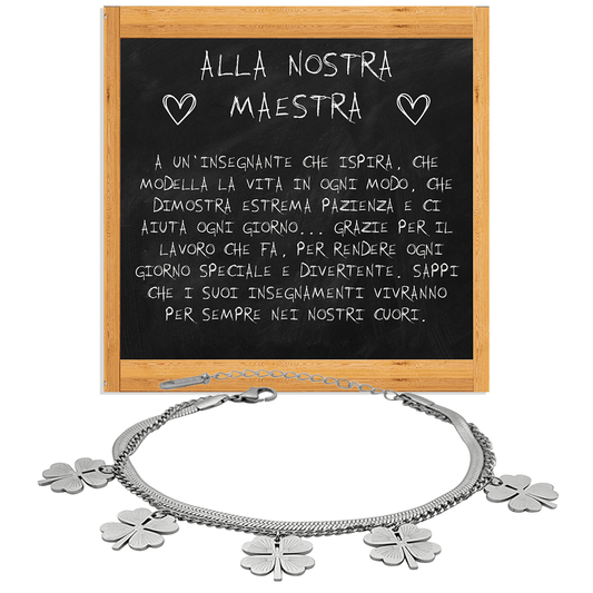 Bracciale Quadrifoglio - Alla nostra Maestra