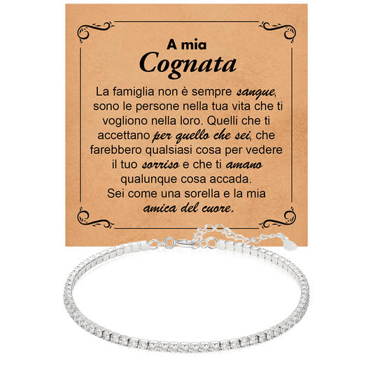 Bracciale Tennis in Argento Sterling 925 - A mia Cognata