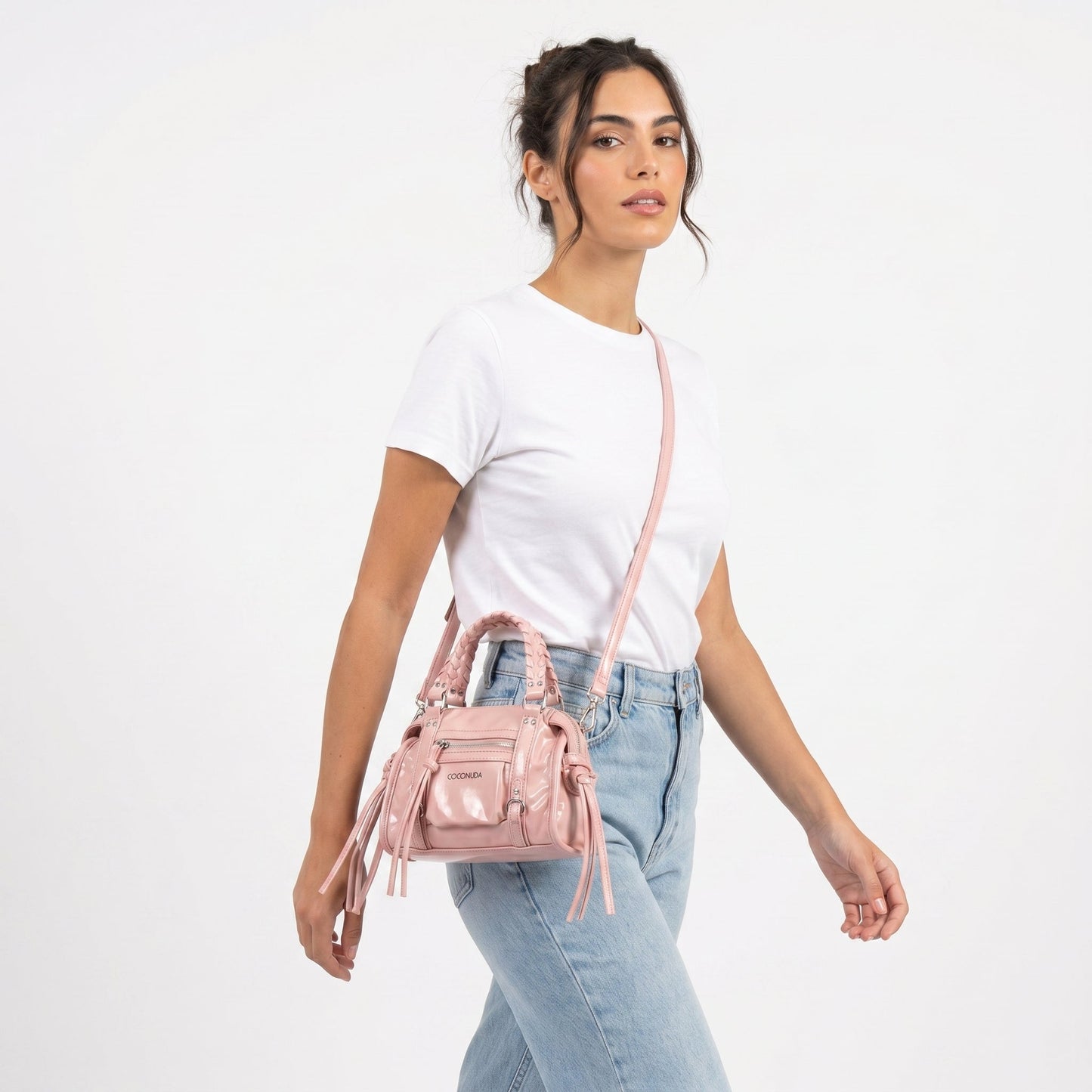 Mini Bauletto con Manici Intrecciati e Frange – Coconuda