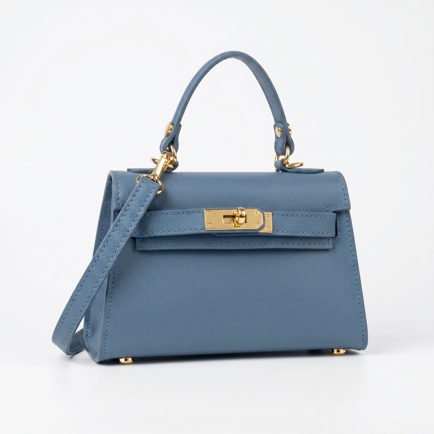Mini Beky Borsa in Vera Pelle con Tracolla Regolabile e Chiusura Rotante