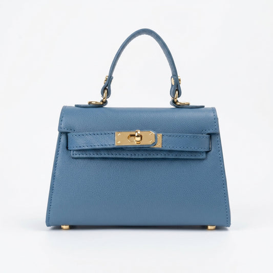 Mini Beky Borsa in Vera Pelle con Tracolla Regolabile e Chiusura Rotante