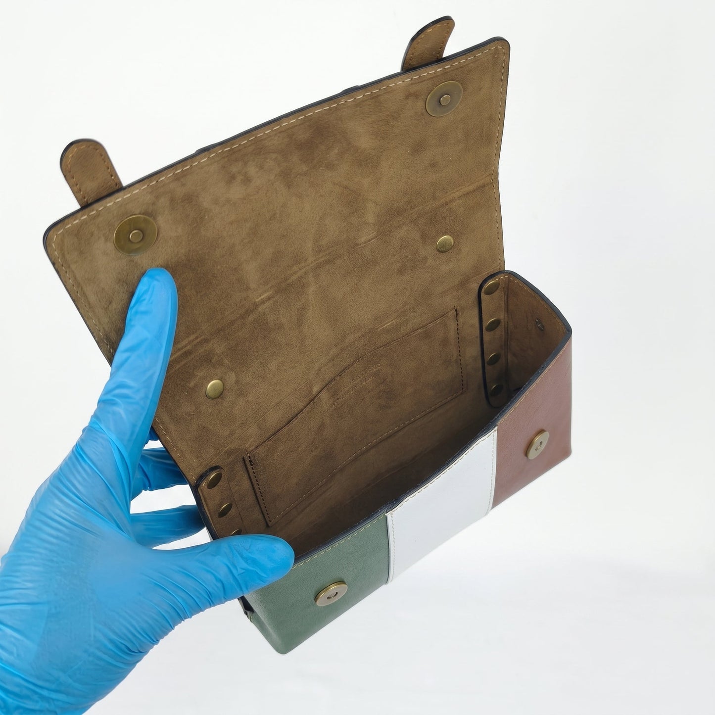 Mini Borsa Brick in Vera Pelle con Chiusura Magnetica Made in Italy