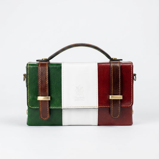 Mini Borsa Brick in Vera Pelle con Chiusura Magnetica Made in Italy