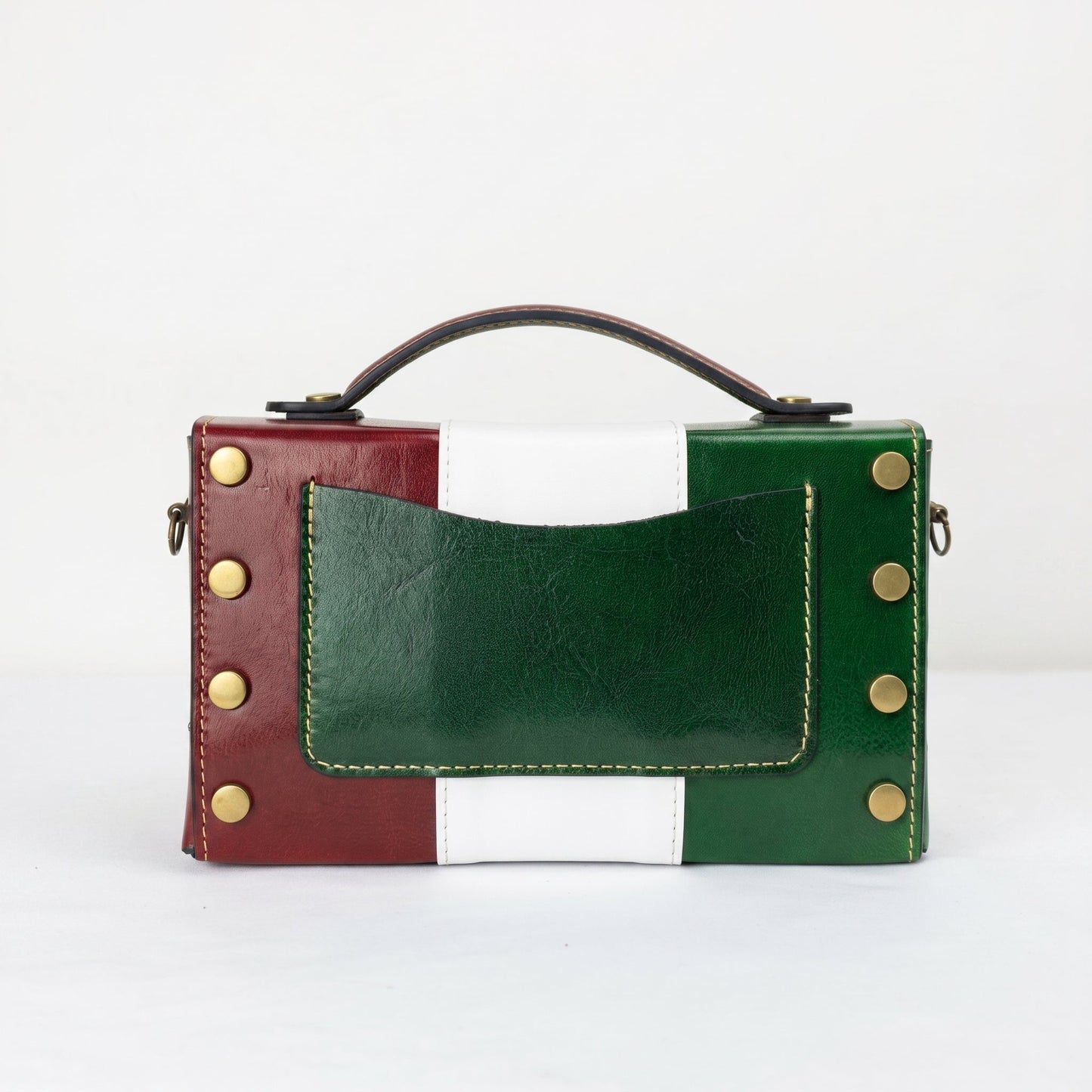 Mini Borsa Brick in Vera Pelle con Chiusura Magnetica Made in Italy