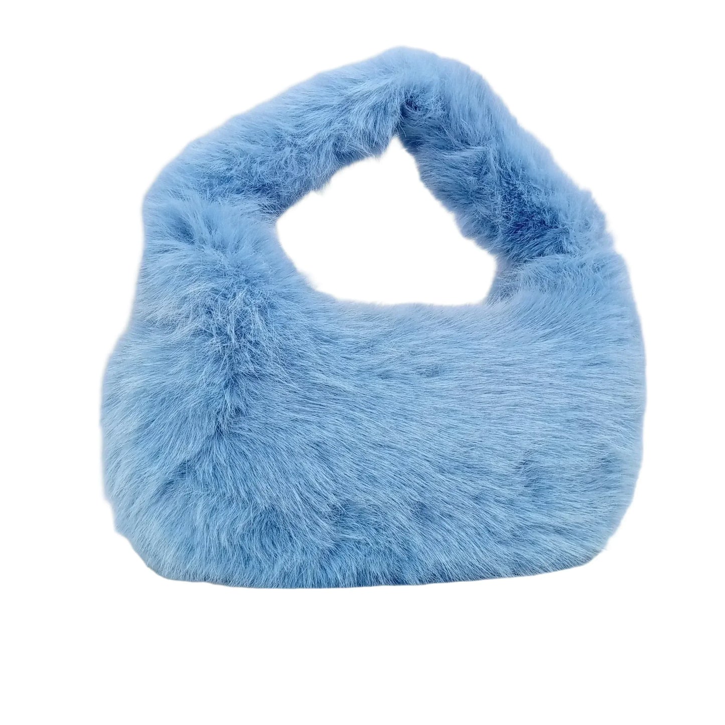 Vanilla faux-fur mini hobo handbag MS-2167
