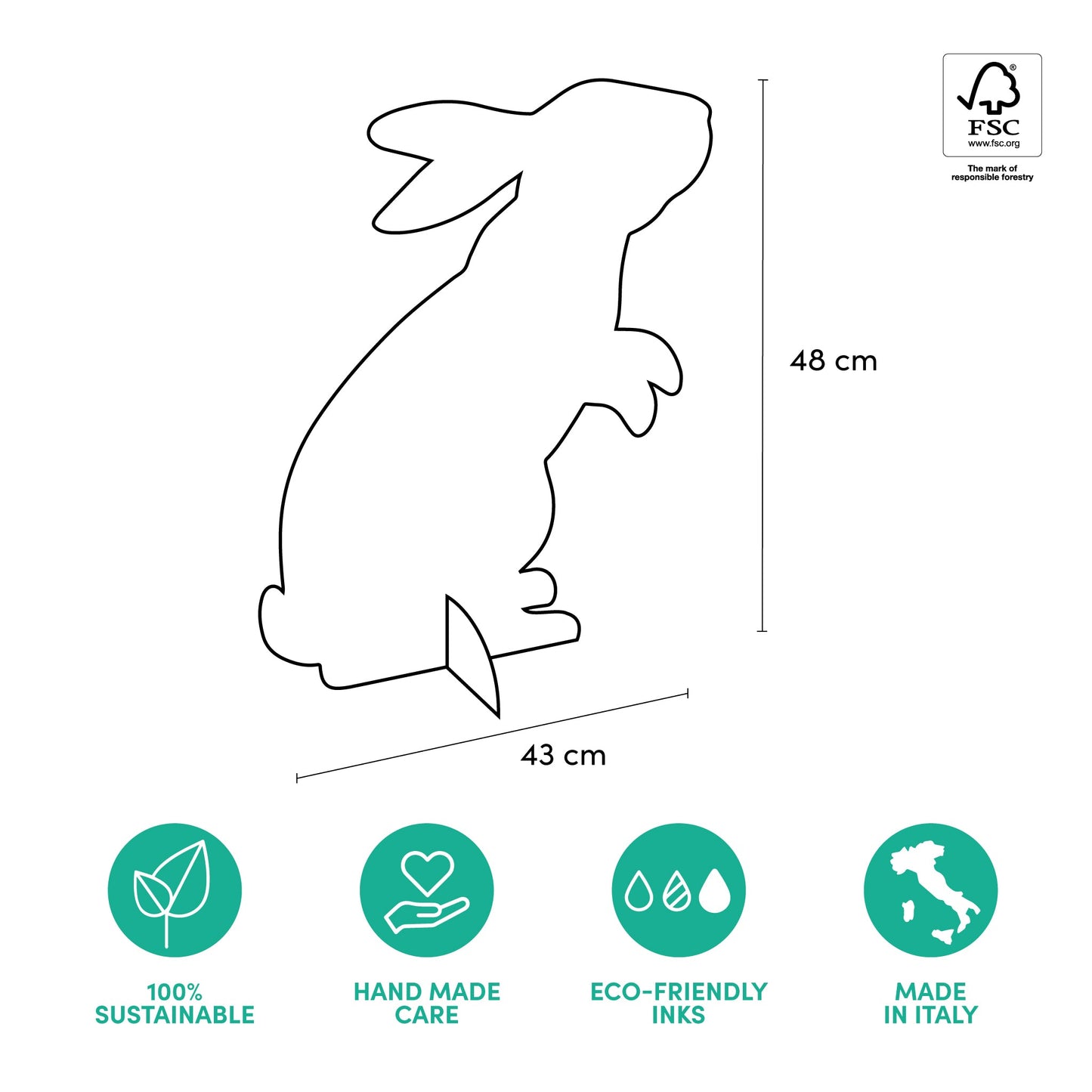 Coniglietto pasquale in cartone per allestimento vetrine Pasqua