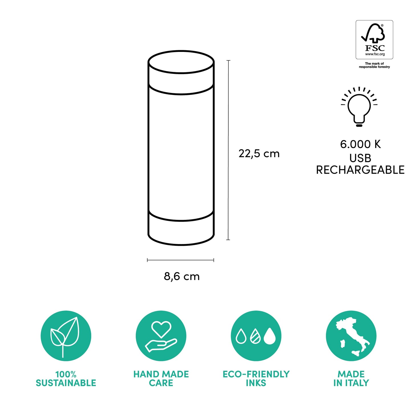 Lampada LED ricaricabile ecologica – Idee regalo San Valentino