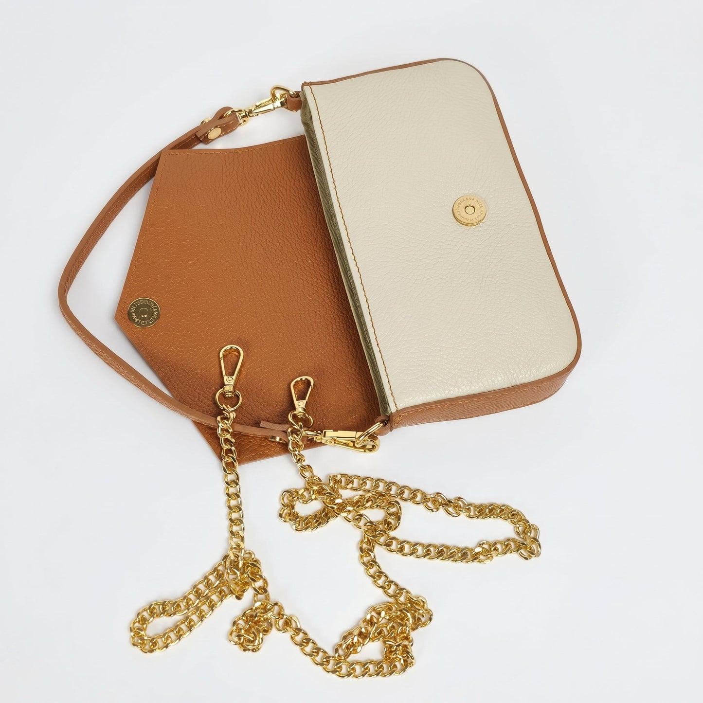 Monica Borsa a Secchiello in Vera Pelle con Tracolla Made in Italy