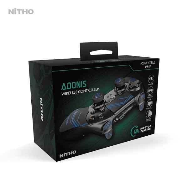 Nitho Controller PS4 PS3 PC Windows Gamepad Pad Wireless Adonis Black Blue USB
