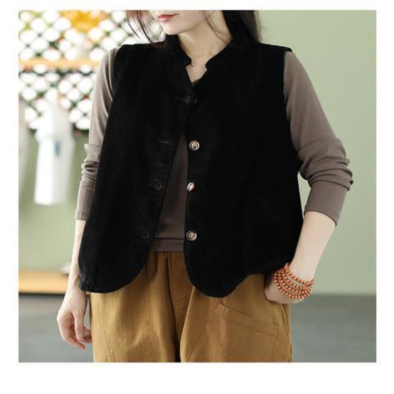 Women's Double-layer Corduroy Vest