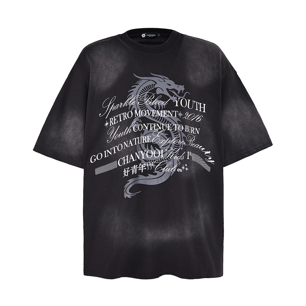 Inkjet Dirty Short-sleeved T-shirt Men's Fashion