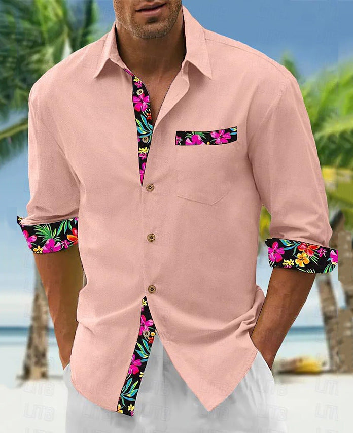 Men's 3D Printed Casual Slim Shirt